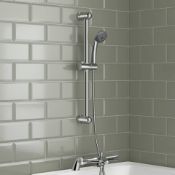 (A29) Deck Mounted Round Thermostatic Bar Mixer Kit with Bath Filler. RRP £219.99. Our Exposed