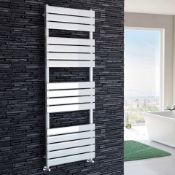 (A3) 1600x600mm White Flat Panel Ladder Towel Radiator. RRP £340.99. Stylishly sleek panels set