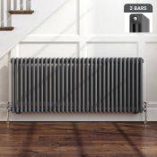 (A6) 600x1444mm Anthracite Triple Panel Horizontal Colosseum Traditional Radiator. RRP £749.99.