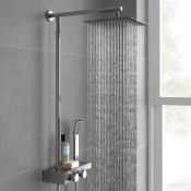(A24) Thermostatic Exposed Shower Kit 250mm Square Head Handheld. RRP £349.99. Designer Style Our