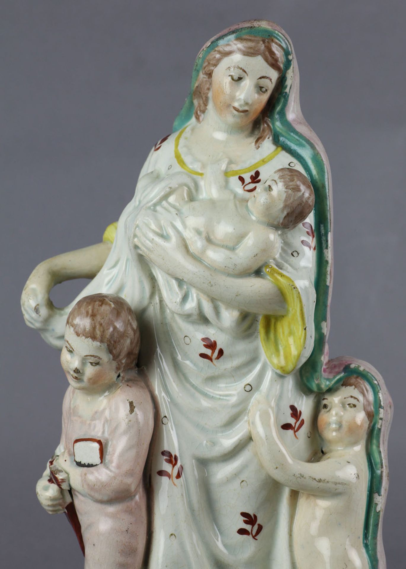 Antique Pearlware Charity With Three Children C.1800 - Image 4 of 9