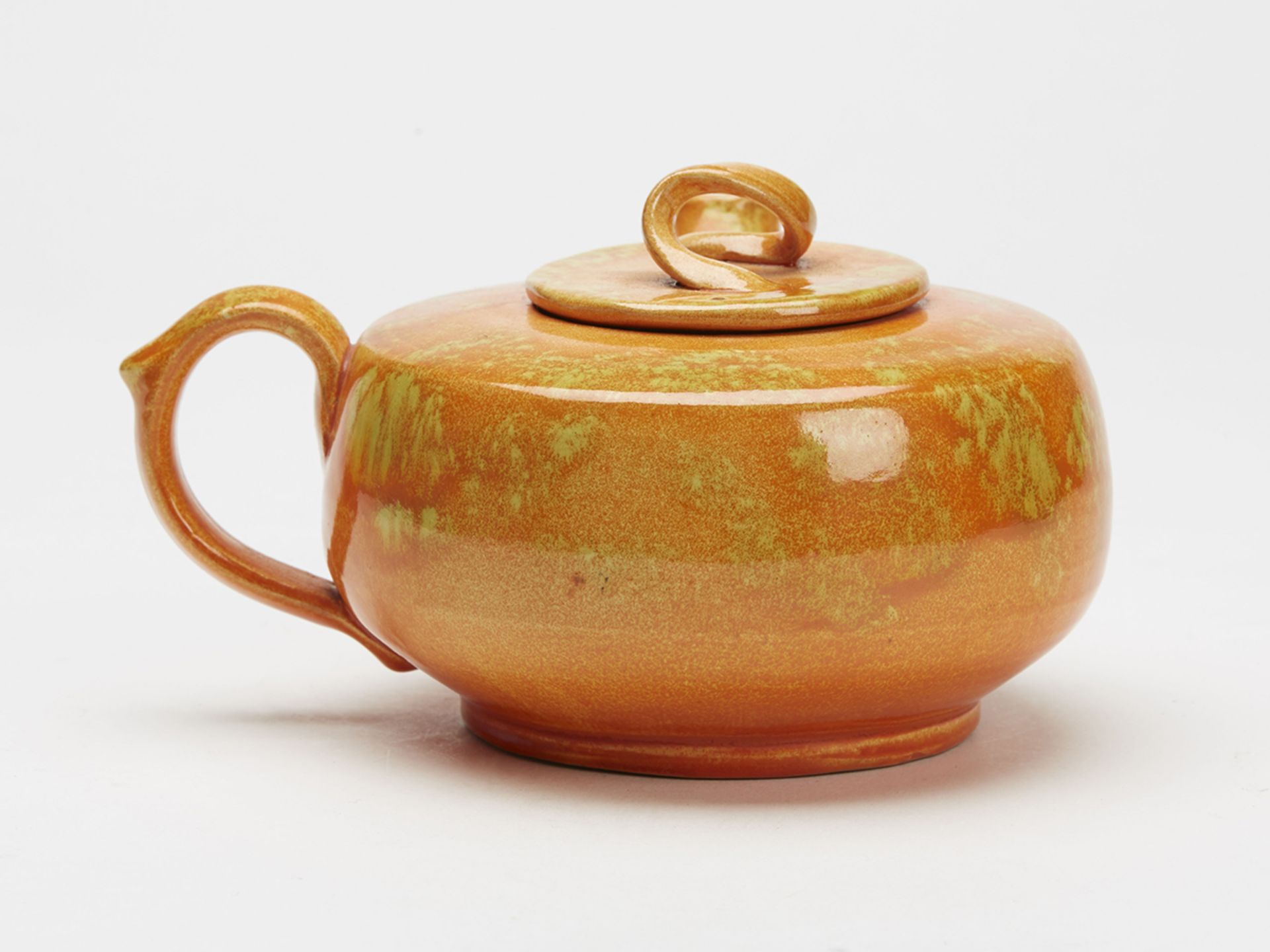 William Baron Art Pottery Orange Glazed Teapot C.1910 - Image 4 of 11