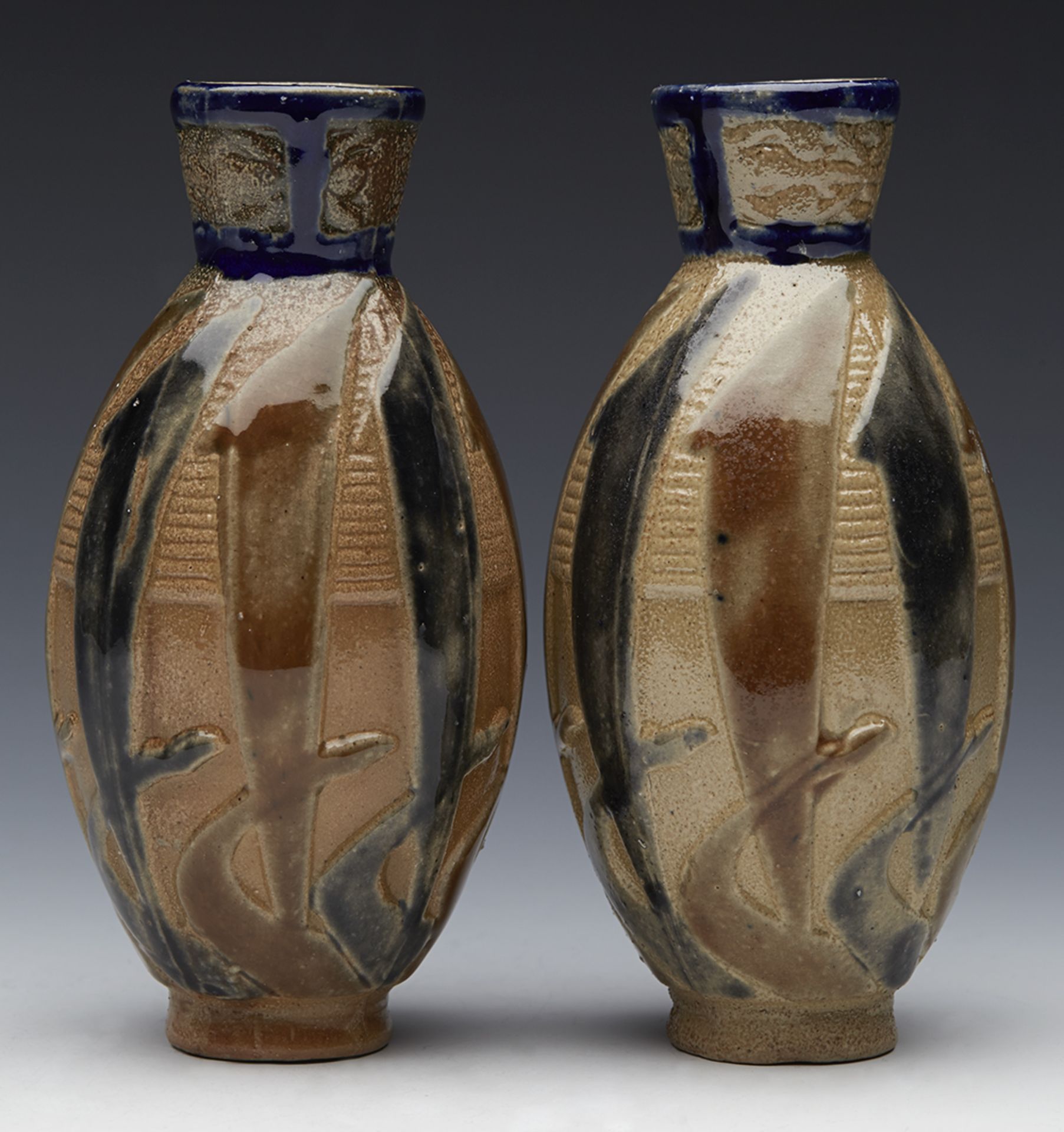 Antique/Vintage O Buraco Aviero Salt Glazed Vases 20Th C. - Image 10 of 10