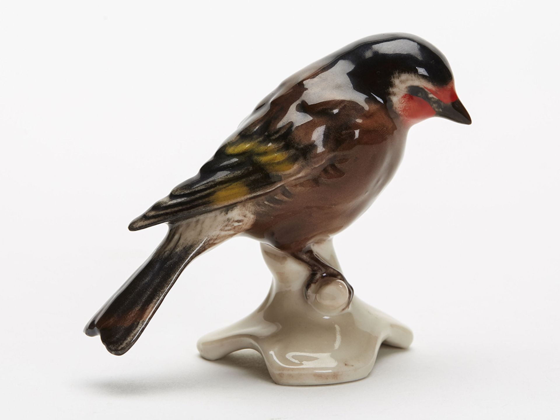 Vintage W Goebel Pottery Figure Goldfinch Bird 20Th C. - Image 5 of 8