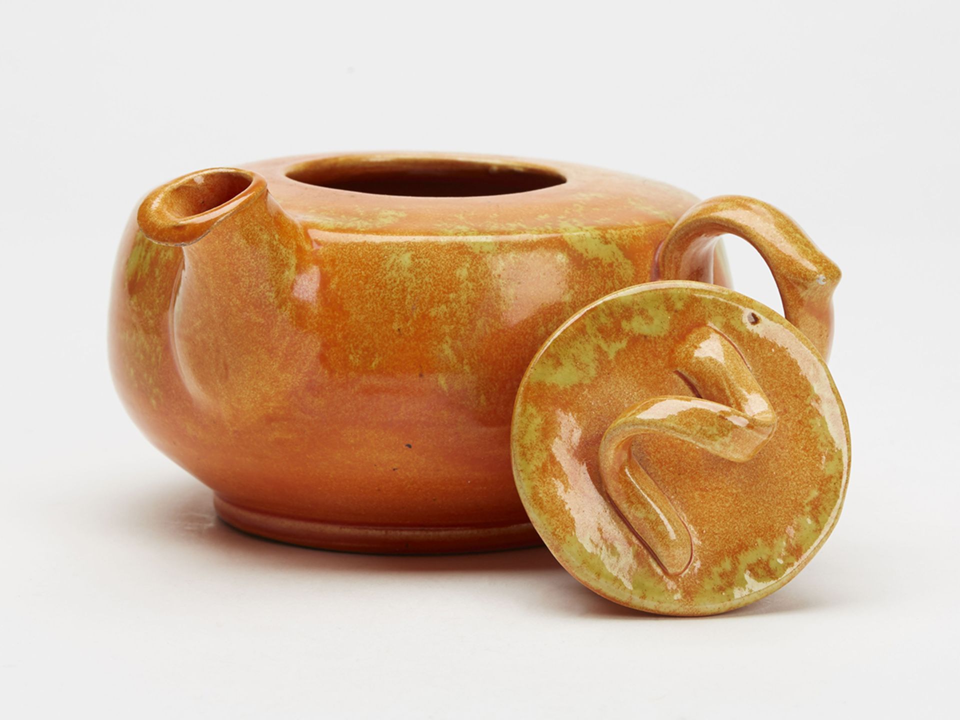 William Baron Art Pottery Orange Glazed Teapot C.1910 - Image 11 of 11