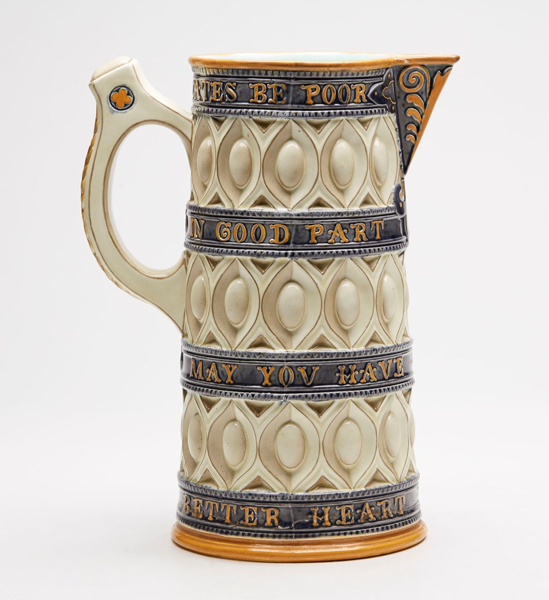 Antique Wedgwood Majolica 'Caterers' Jug With Verse C.1867 - Image 4 of 9