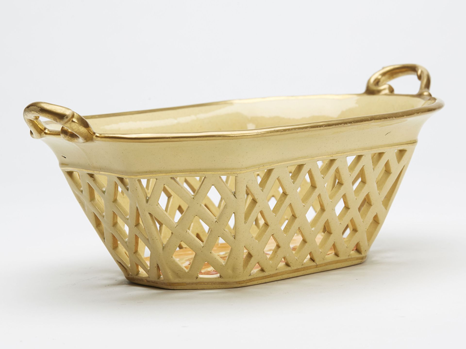 Antique Davenport? Drabware Basket & Stand Early 19Th C. - Image 12 of 12