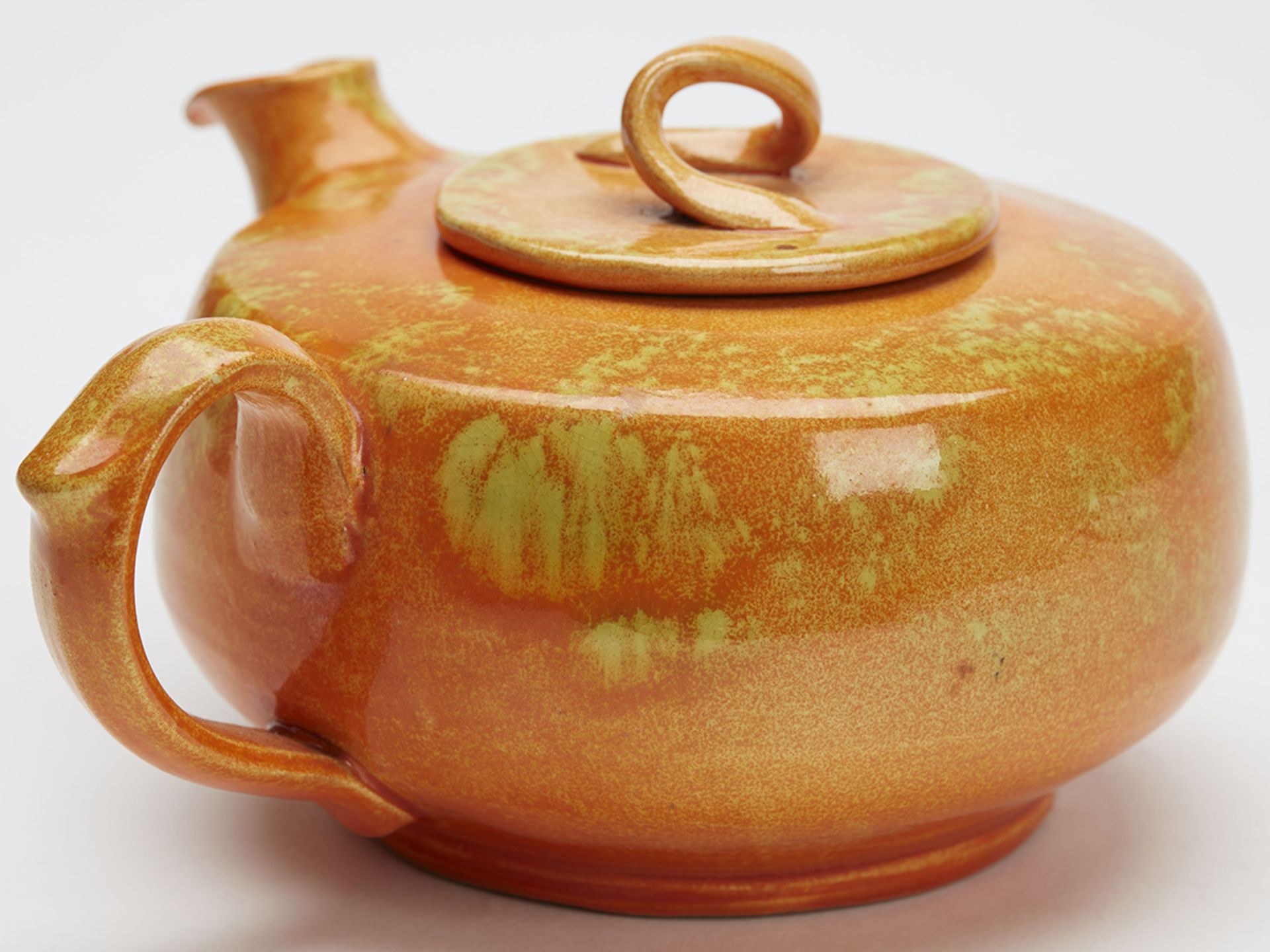 William Baron Art Pottery Orange Glazed Teapot C.1910 - Image 8 of 11