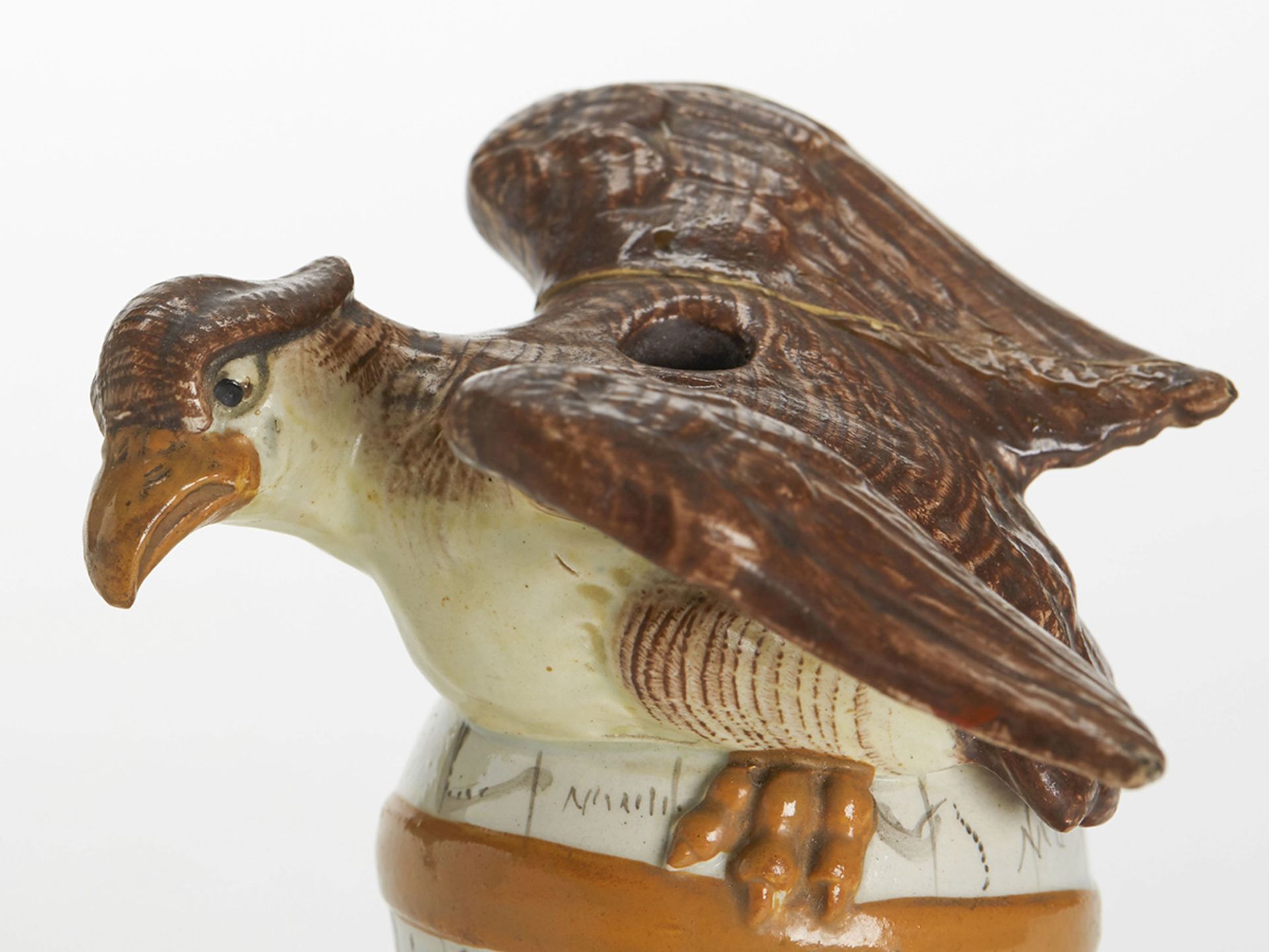 Antique Bird & Globe Pearlware Inkwell C.1800 - Image 2 of 9