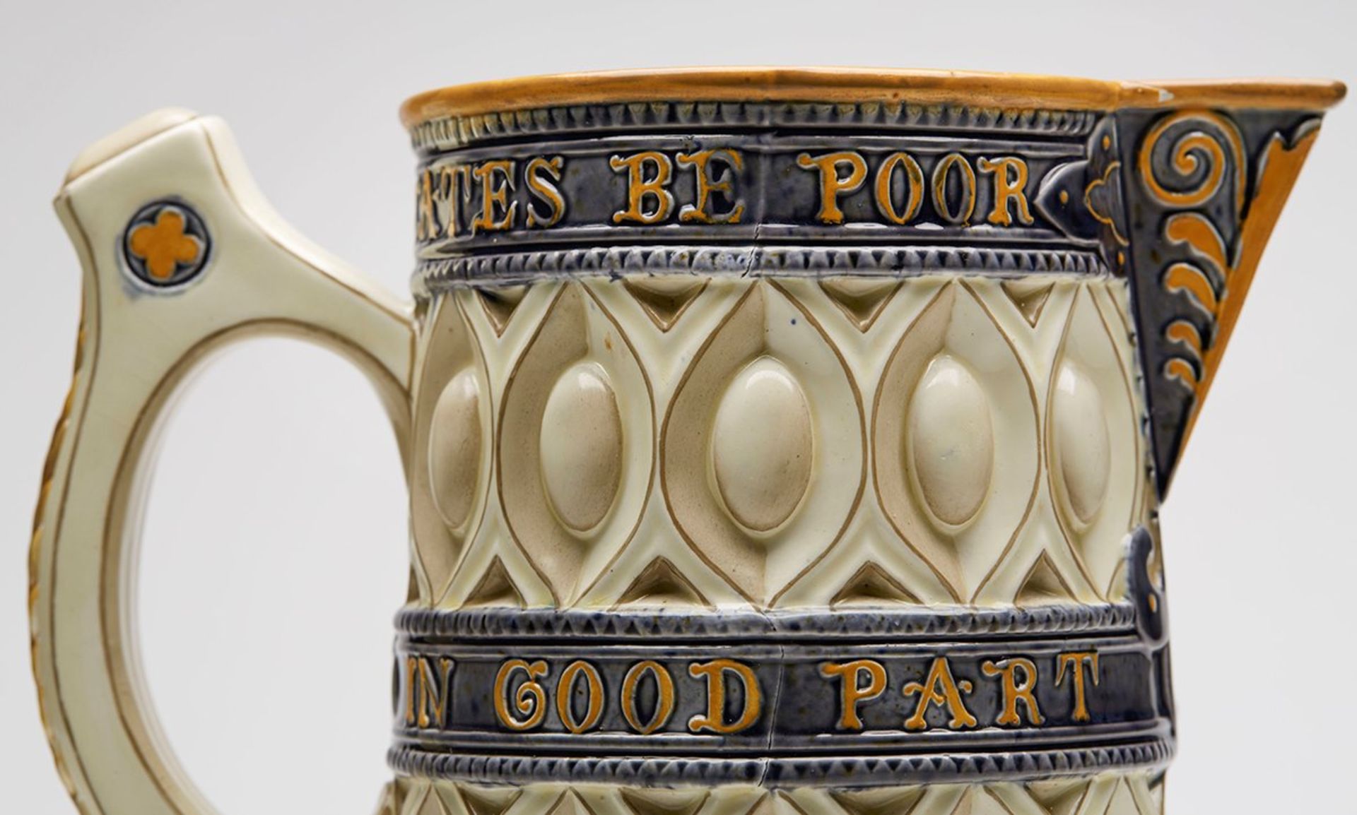 Antique Wedgwood Majolica 'Caterers' Jug With Verse C.1867 - Image 5 of 9