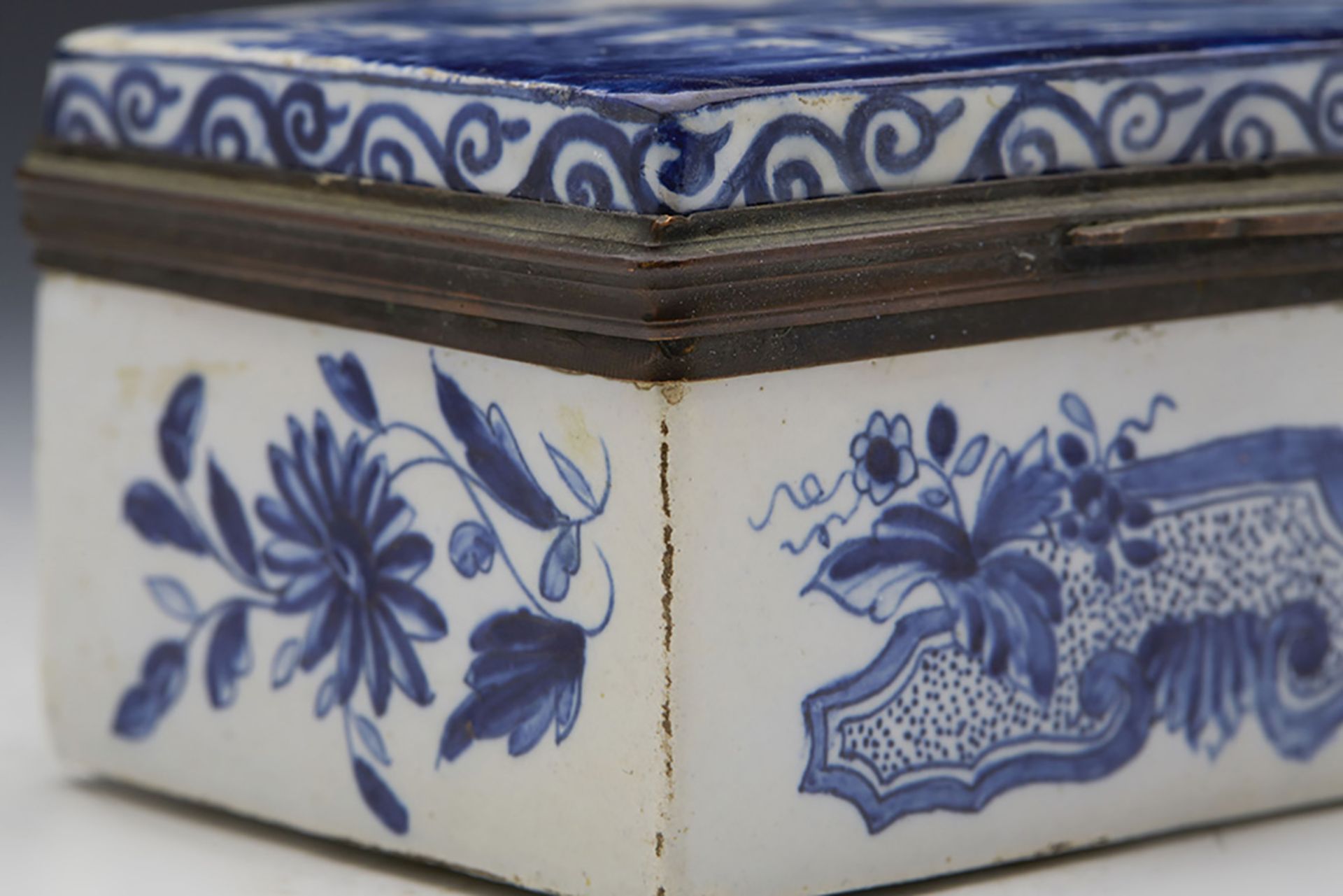 Antique Dutch Delft De Lampetkan Lidded Blue & White Box Signed C.1759 - Image 3 of 9