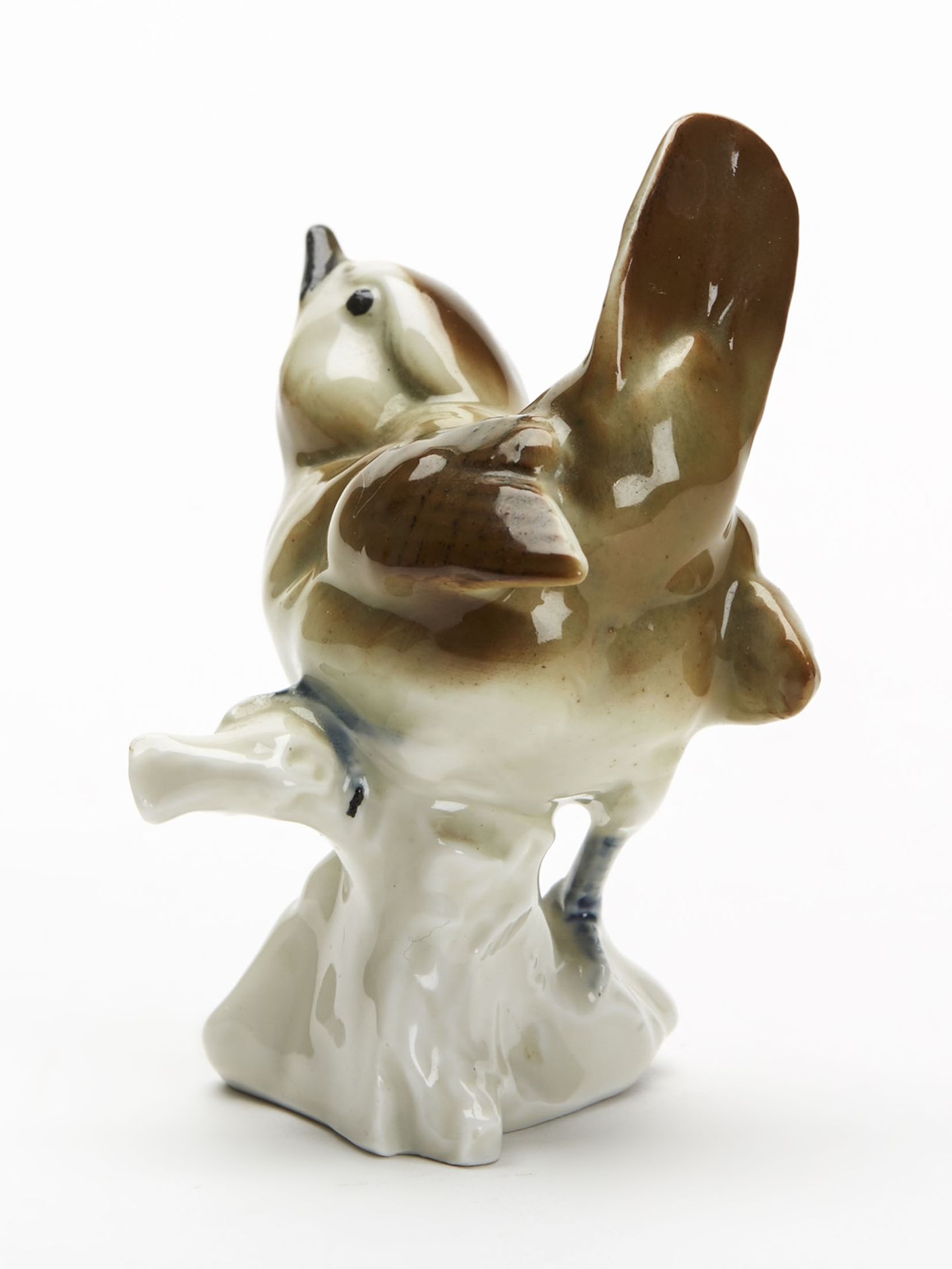 Vintage Sitzendorf Porcelain Wren Figure 20Th C. - Image 4 of 9