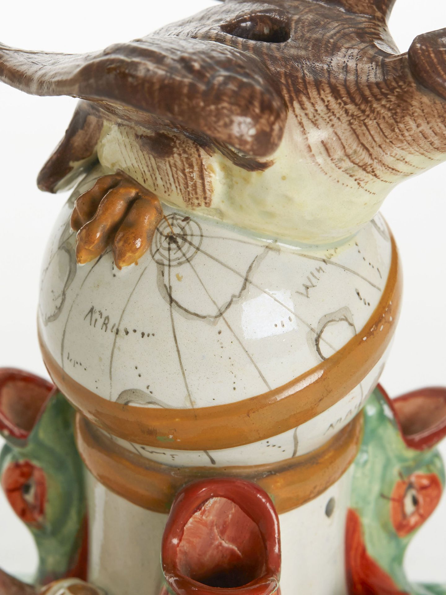 Antique Bird & Globe Pearlware Inkwell C.1800 - Image 8 of 9