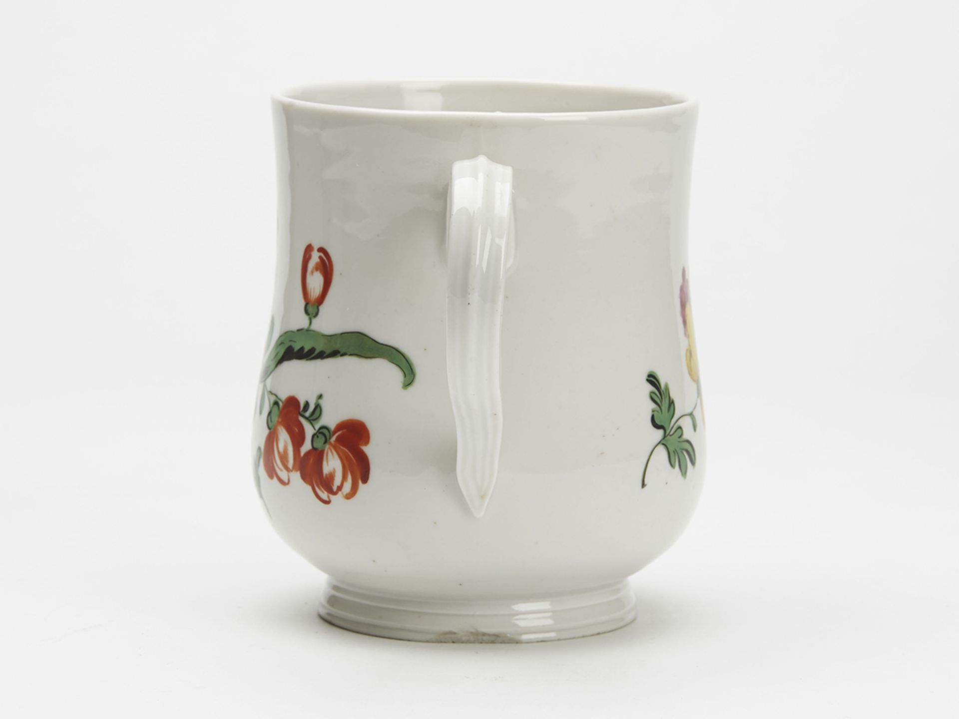Antique Bell Shape Porcelain Floral Painted Tankard 18/19 C - Image 3 of 9