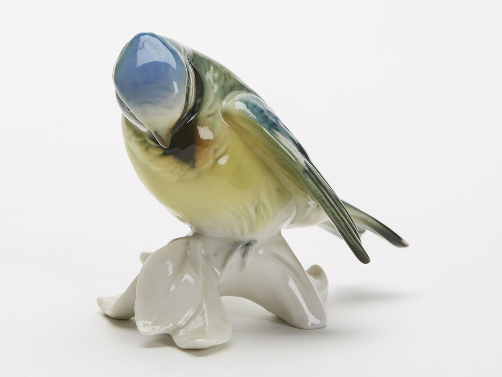 Vintage Karl Ens Porcelain Figure Blue Tit Bird 20Th C. - Image 6 of 8