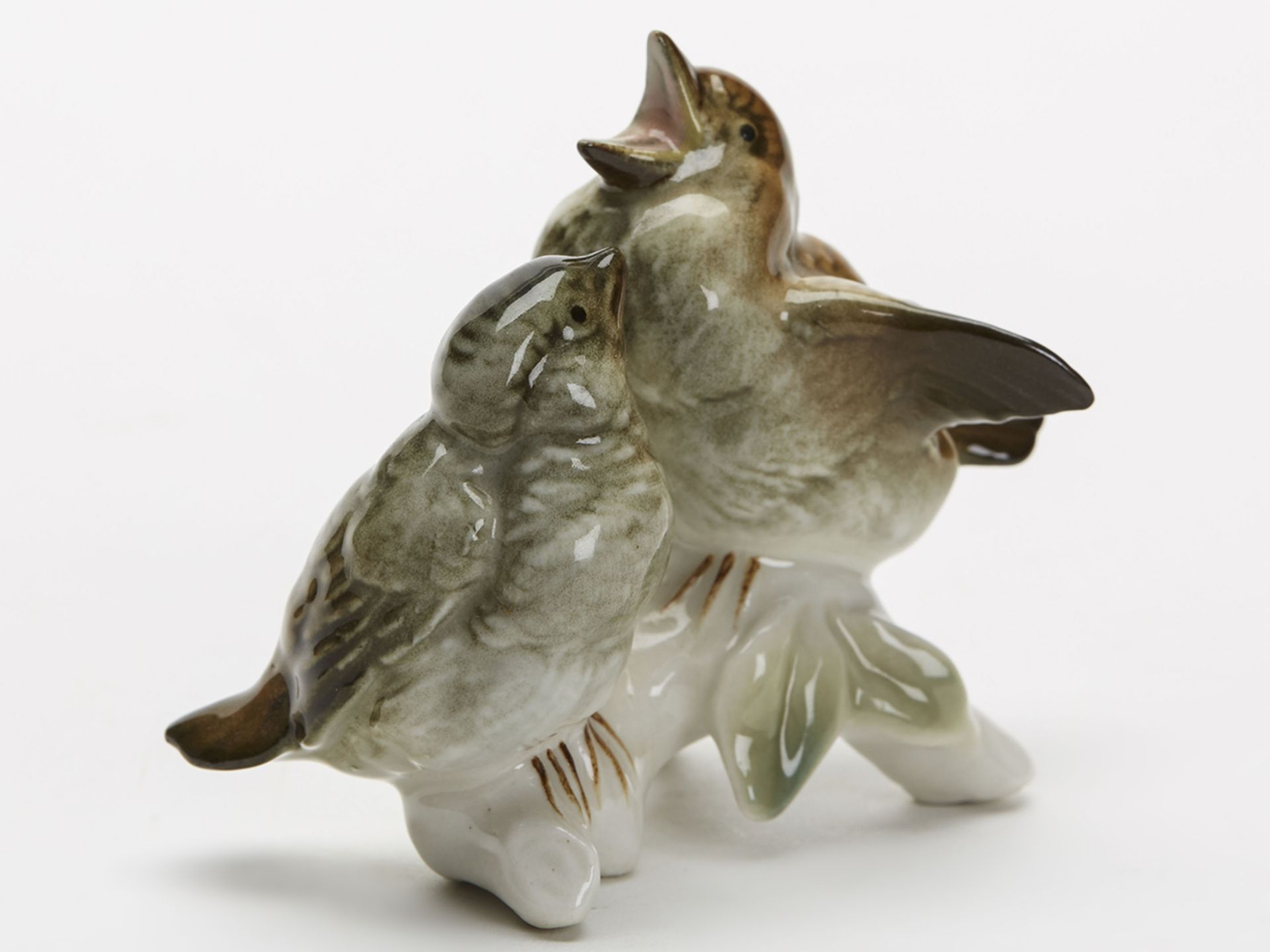 Vintage Karl Ens Porcelain Figure Wren & Young Bird 20Th C - Image 2 of 8