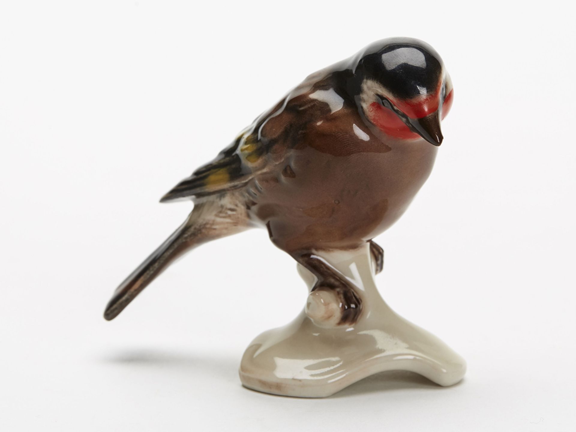 Vintage W Goebel Pottery Figure Goldfinch Bird 20Th C.
