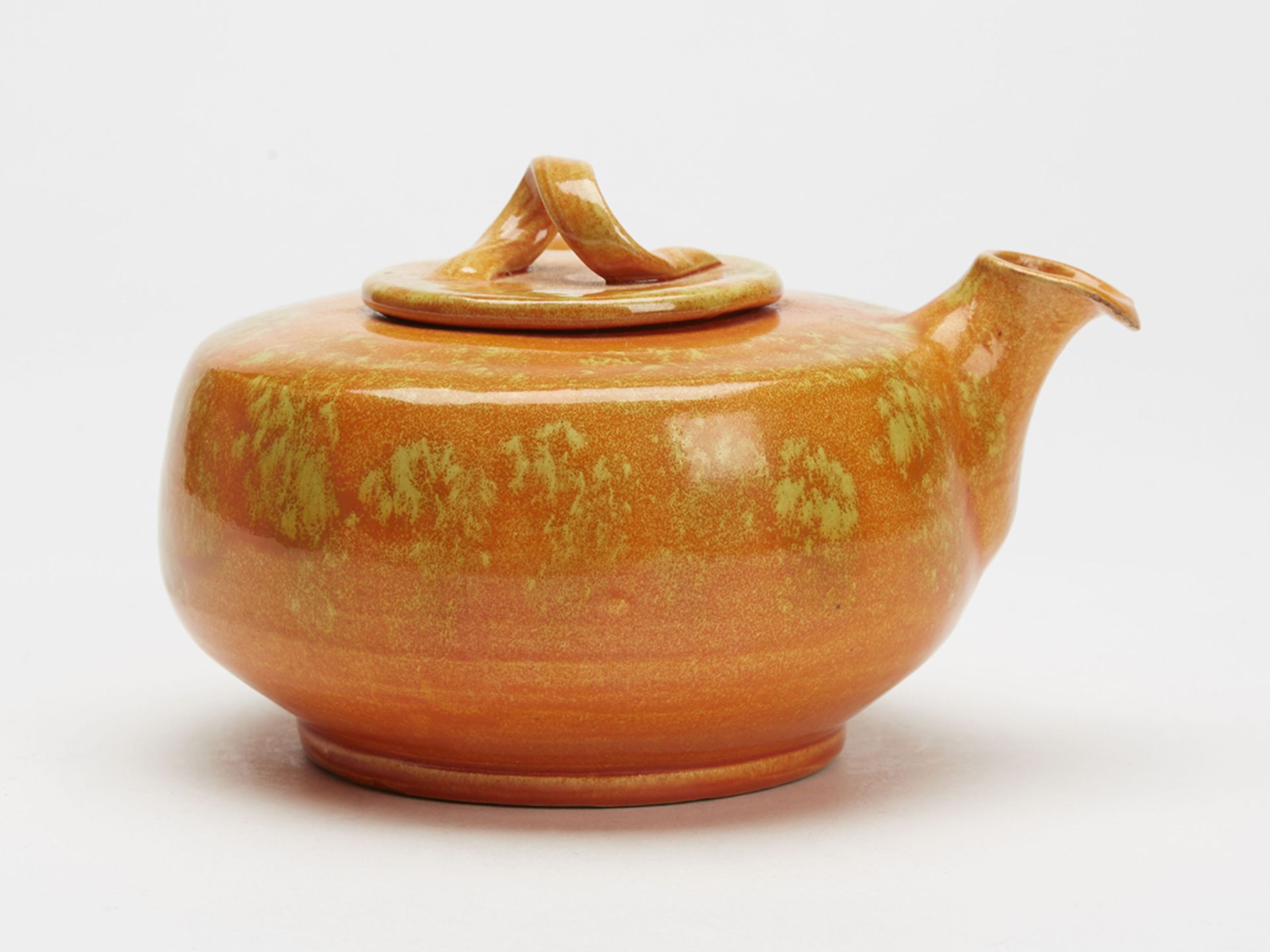 William Baron Art Pottery Orange Glazed Teapot C.1910 - Image 2 of 11