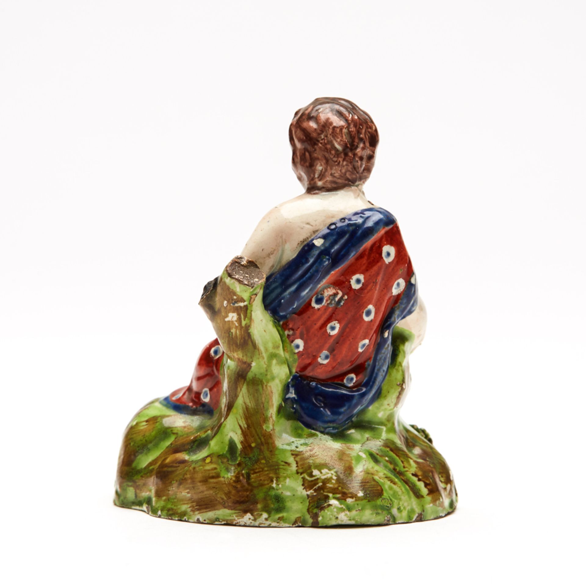 Antique Staffordshire Pearlware Seated Girl Figure C.1800 - Image 3 of 6