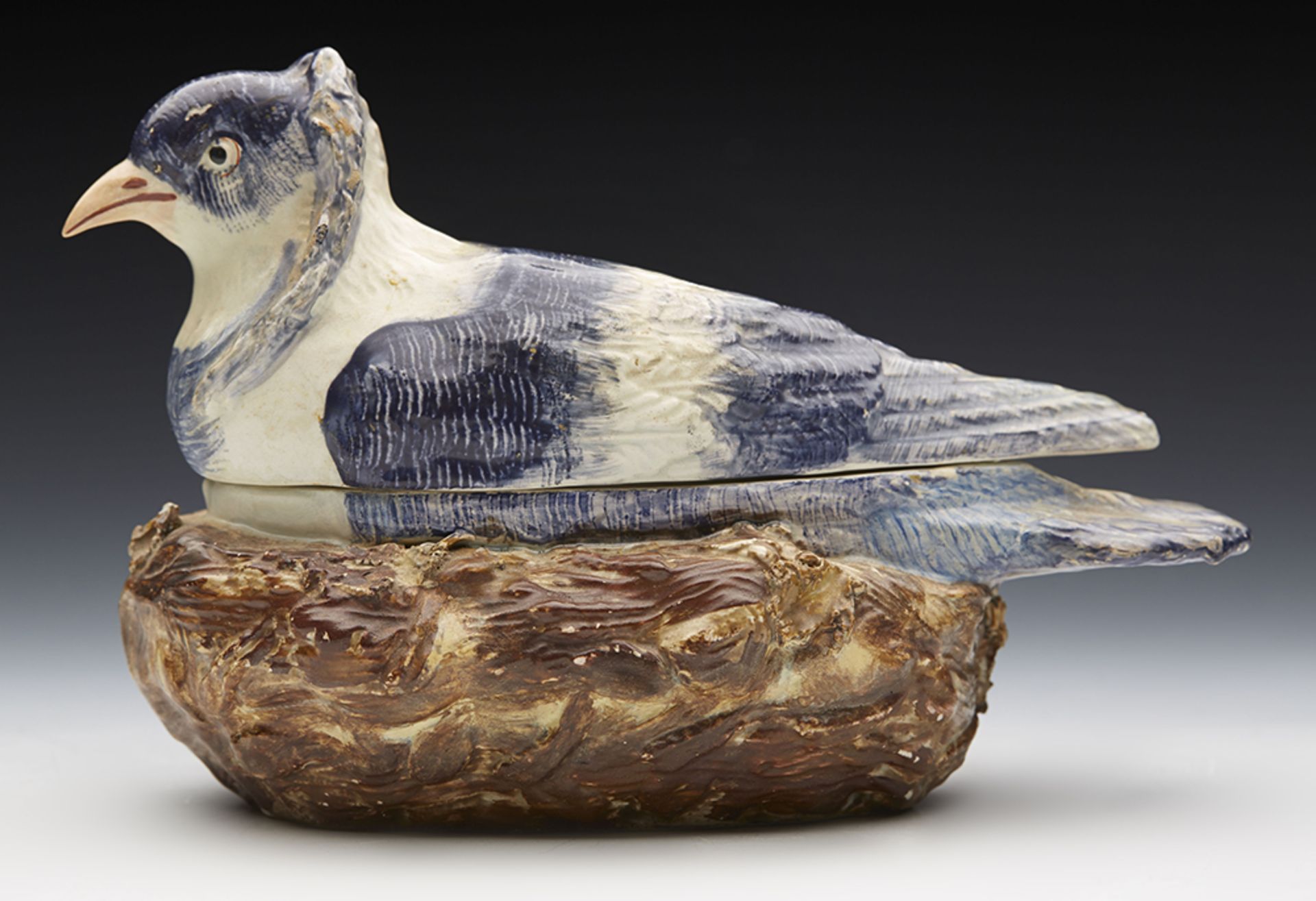Antique Staffordshire Pearlware Pigeon On Nest Tureen Early 19Th C. - Image 3 of 8