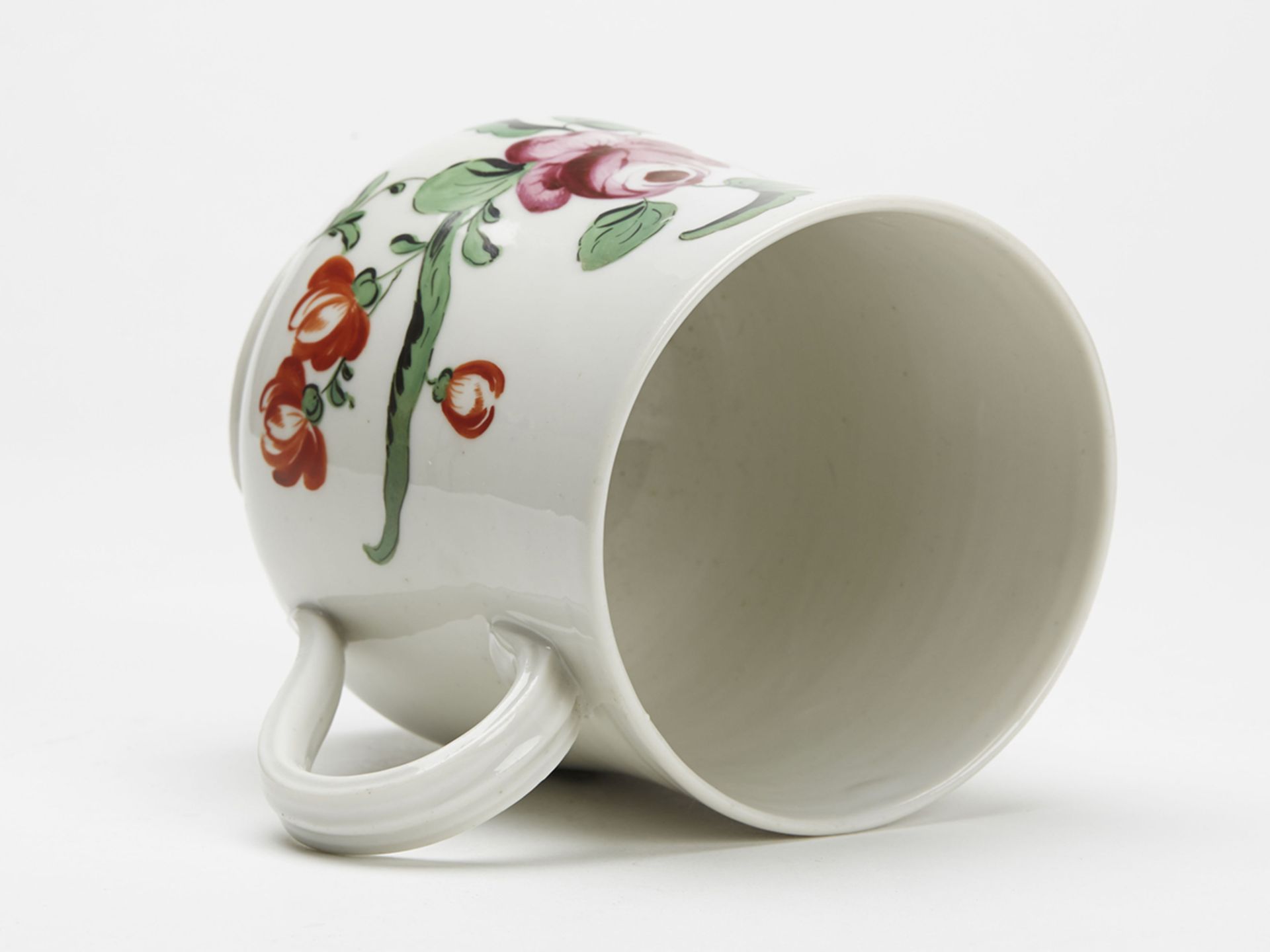 Antique Bell Shape Porcelain Floral Painted Tankard 18/19 C - Image 7 of 9