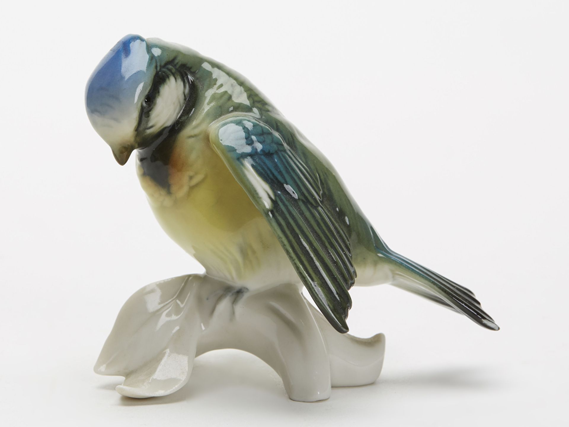Vintage Karl Ens Porcelain Figure Blue Tit Bird 20Th C.