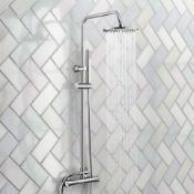 (O213) 200mm Round Head Thermostatic Exposed Shower Kit & Hand Held. RRP £299.99. Simplistic Style