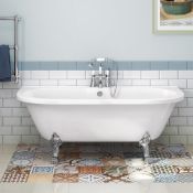 (J221) 1710mm Victoria Back To Wall Traditional Roll Top Bath. RRP £499.99. This stunning