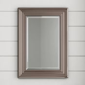 (K43) 500x700mm Hibiscus Pewter Traditional Bevelled Framed Mirror. RRP £99.99. Enjoy reflection