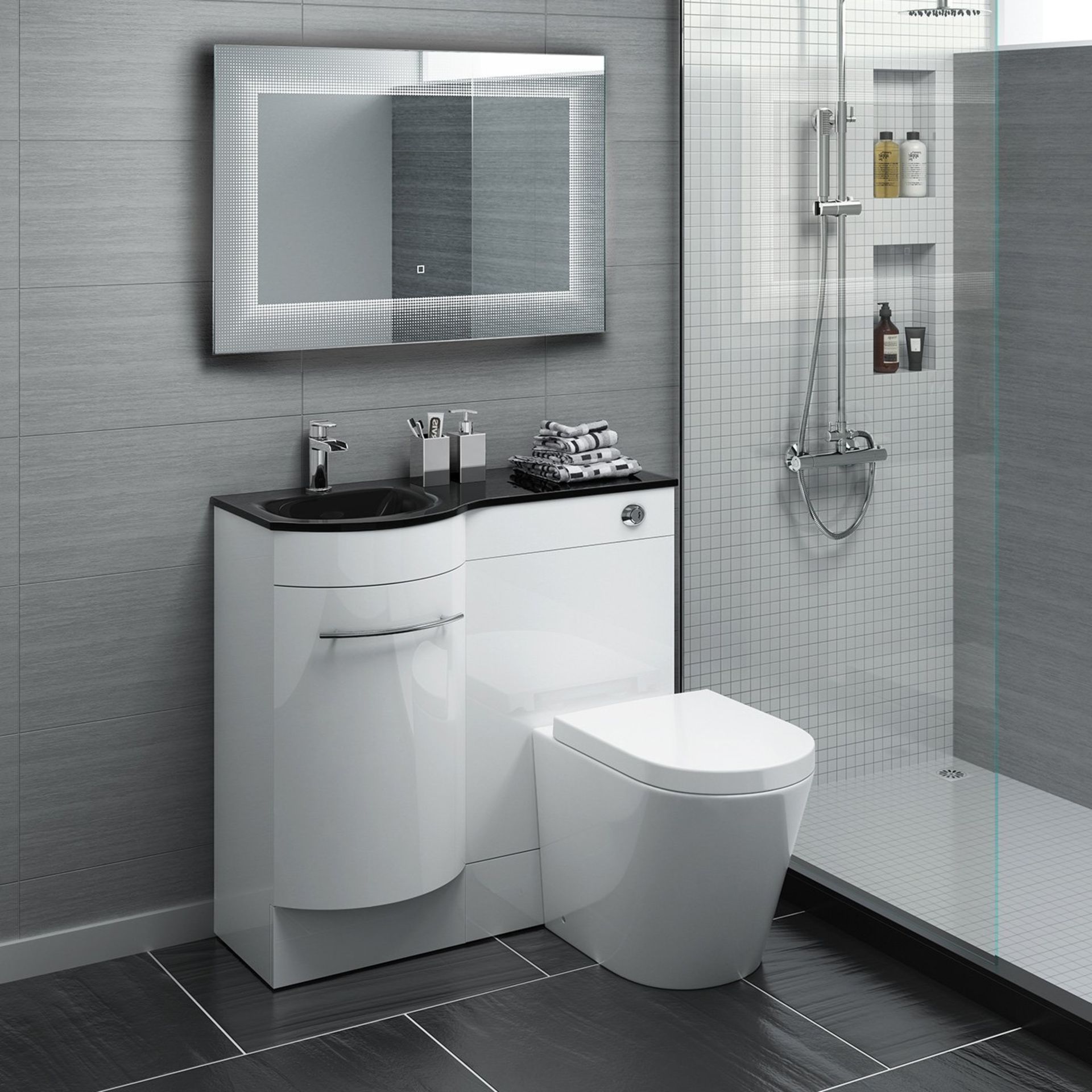 (A225) 900 x 600 mm Modern Illuminated LED Bathroom Mirror Light Sensor + Demister. RRP £399.99. - Image 5 of 5