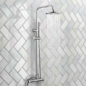 (A83) 200mm Round Head Thermostatic Exposed Shower Kit & Hand Held. RRP £249.99. Simplistic Style