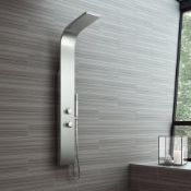 (K25) Brushed Steel Shower Panel Tower. RRP £499.99. Feel inspired with our premium shower panel