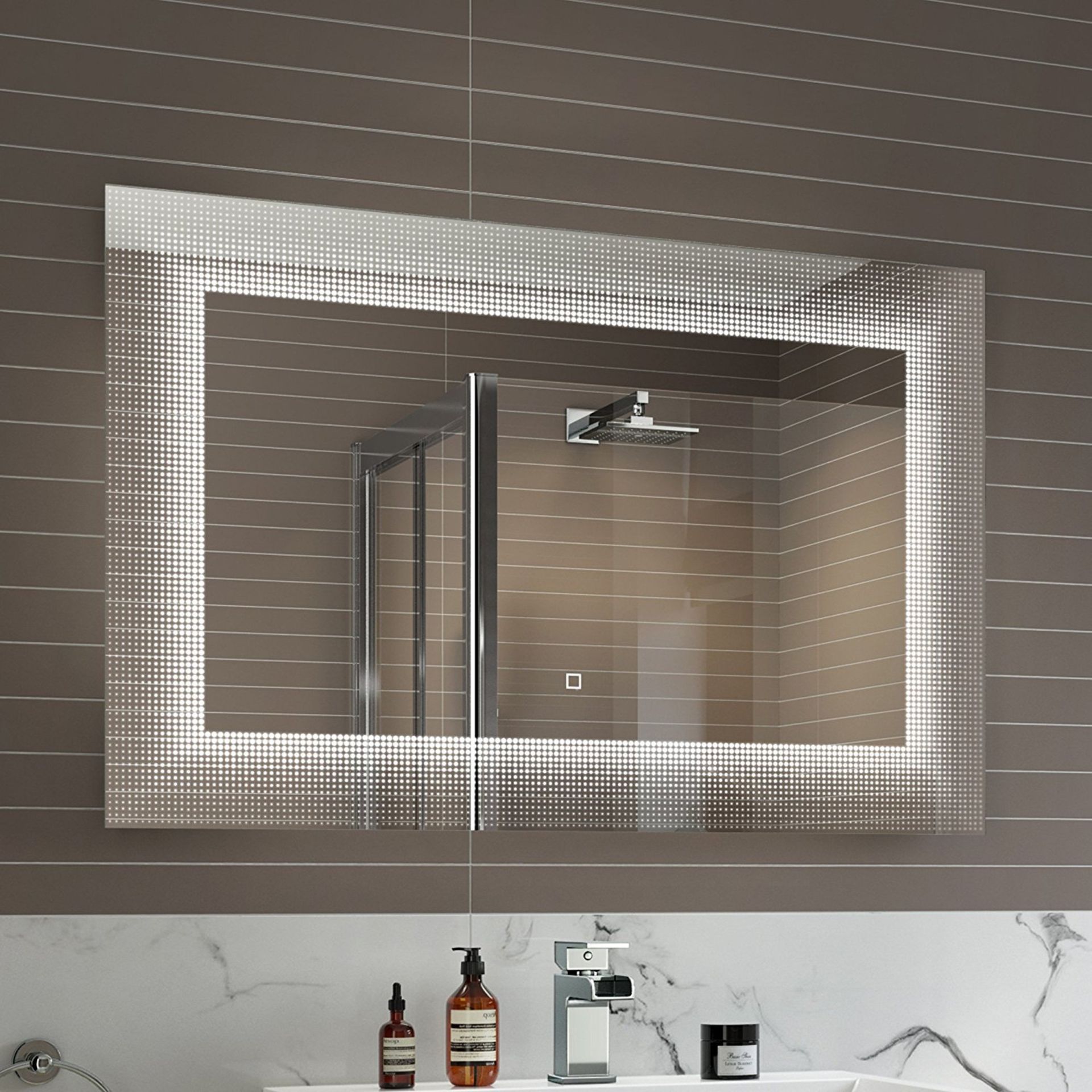 (A225) 900 x 600 mm Modern Illuminated LED Bathroom Mirror Light Sensor + Demister. RRP £399.99.