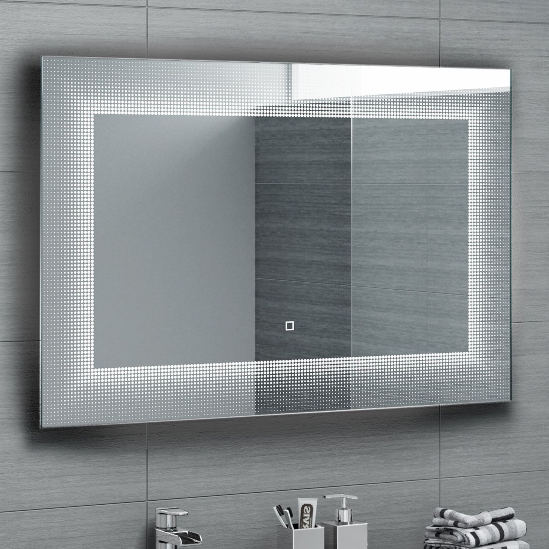 (A225) 900 x 600 mm Modern Illuminated LED Bathroom Mirror Light Sensor + Demister. RRP £399.99. - Image 4 of 5