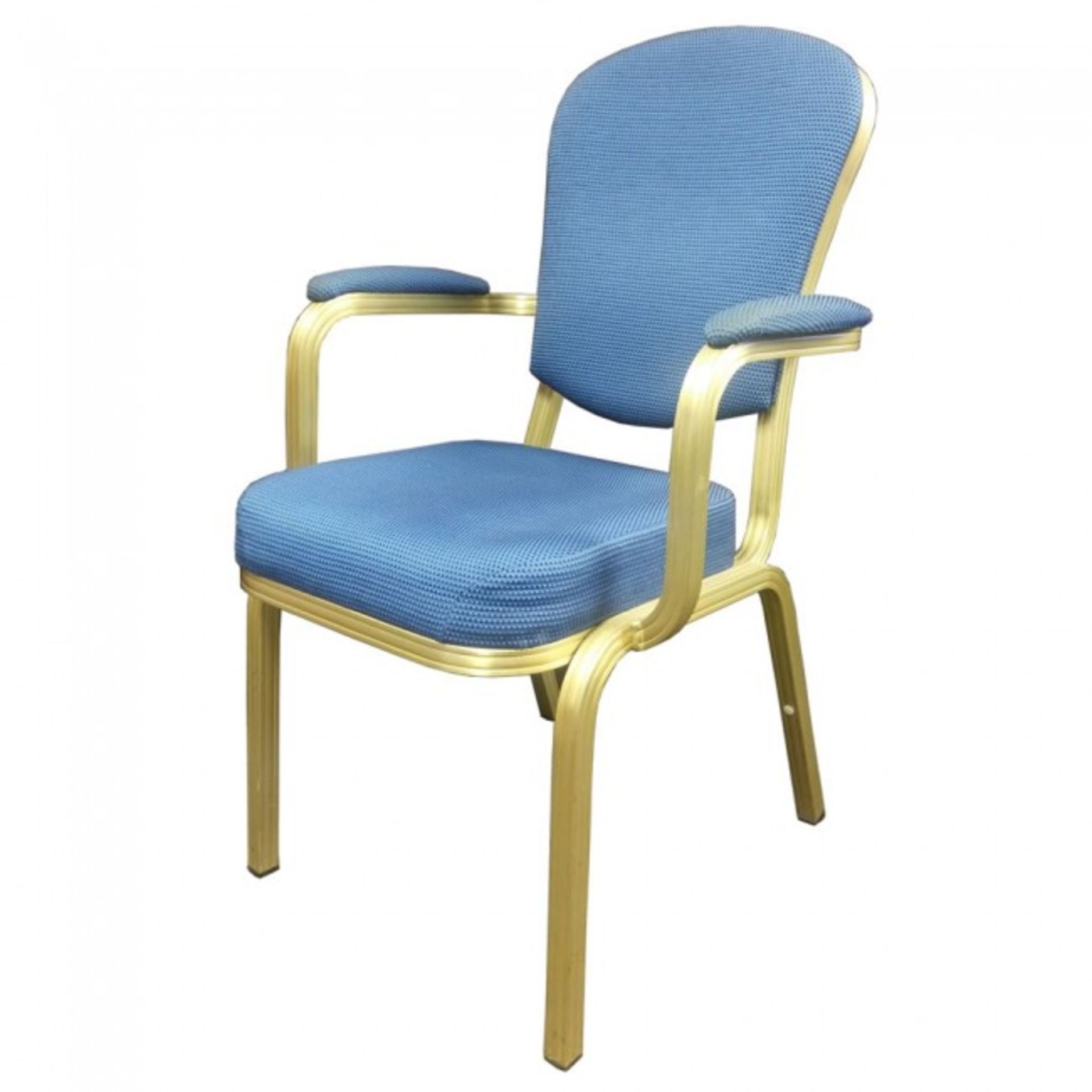 10 x Blue Banquet Armchair - Ex Hotel Stock - Aluminium Frame