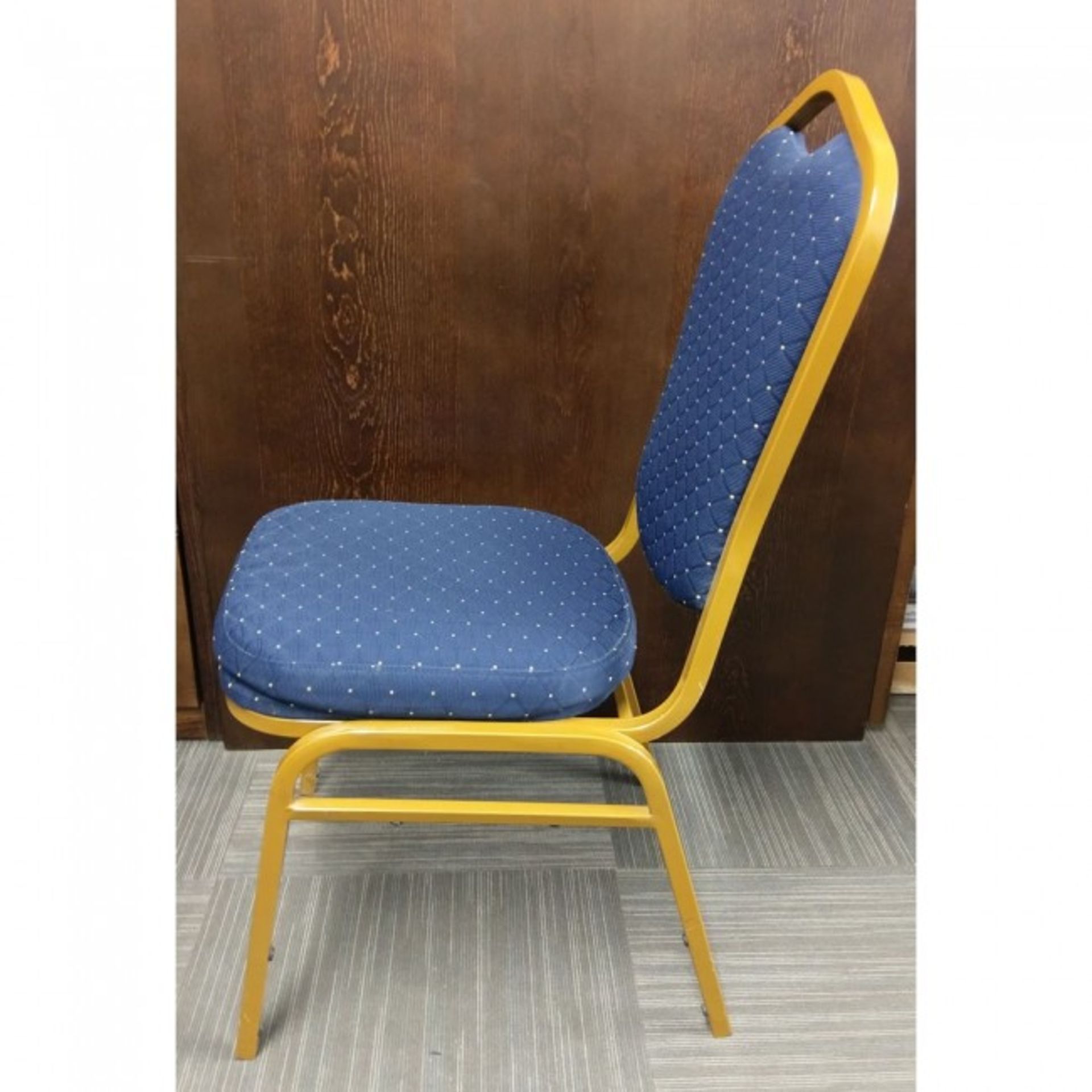 10 x Blue Banquet Chair - Ex Hotel Stock - Steel Frame - Image 3 of 4