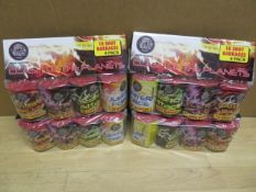 16 x British Bulldog Firework Company - Clash Of The Planets 18 Shot Barrages. Total Lot RRP