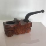 Antique/Vintage Walnut novelty Smoking Pipe marked THE JEEP FRANCE