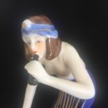 WEIN Vienna Austrian porcelain figure semi nude female snake charmer rare colour