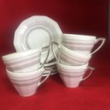 Fine French Porcelain set Coffee Espresso Cups Saucers BERNARDAUD B&Co Limoges Art Deco Design - Si