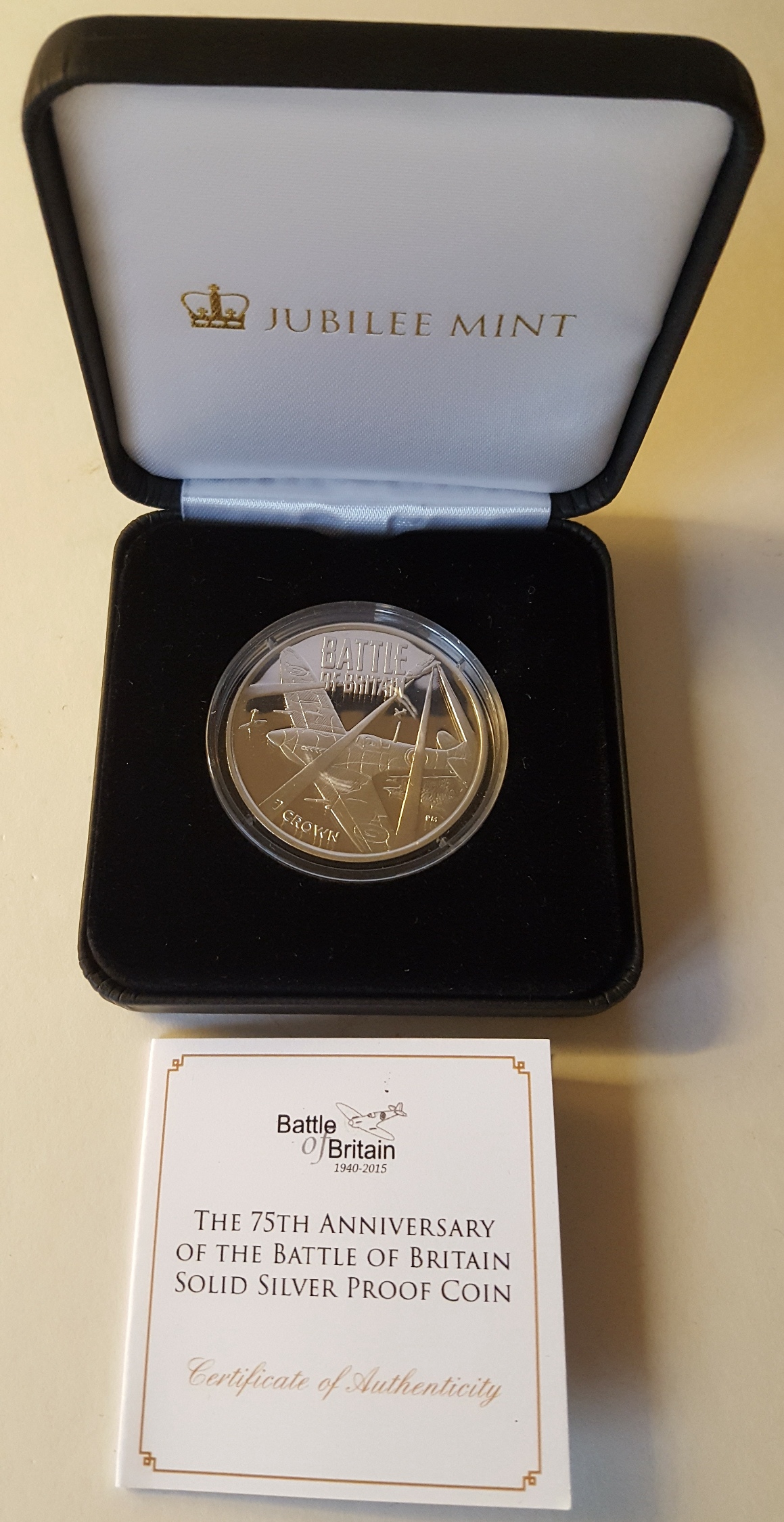 Vintage Commemorative Coin 925 Sterling One Crown Battle of Britain Proof Coin