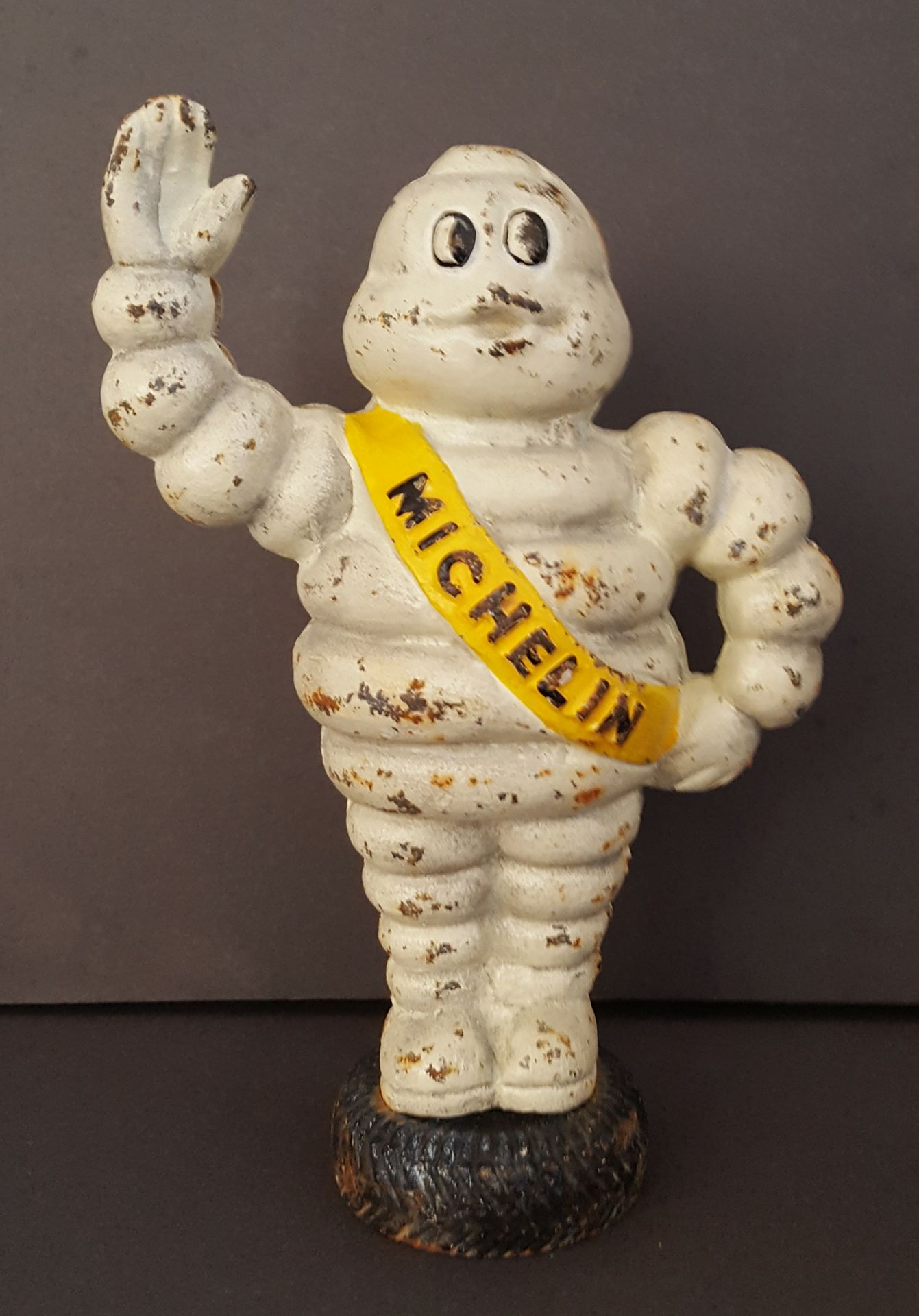 Vintage Retro Automobilia Cast Iron Michelin Man Money Box