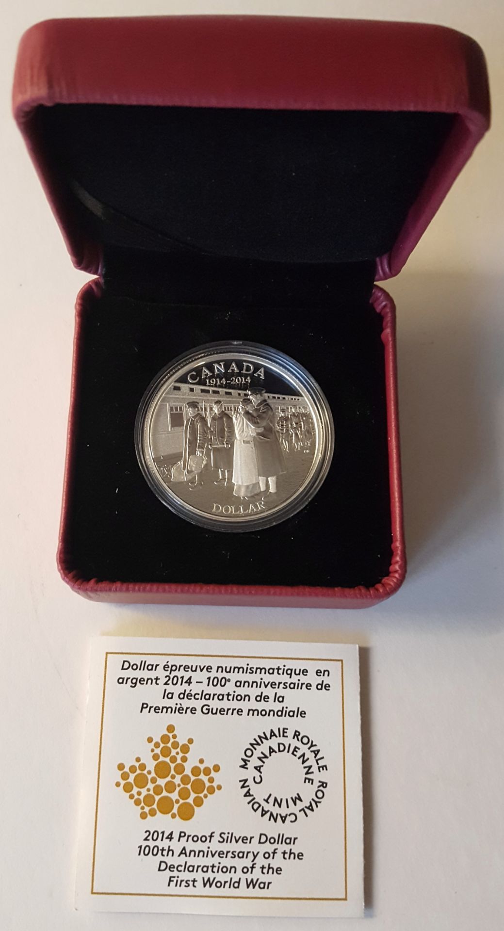 Vintage Collectable 2014 Proof Silver Dollar 100th Anniversary First World War