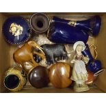 Vintage Retro. Box Containing Limoges, Animal Figures & Figurine NO RESERVE