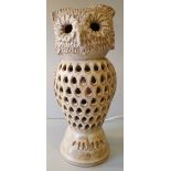 Vintage Retro Pottery Owl Table Lamp