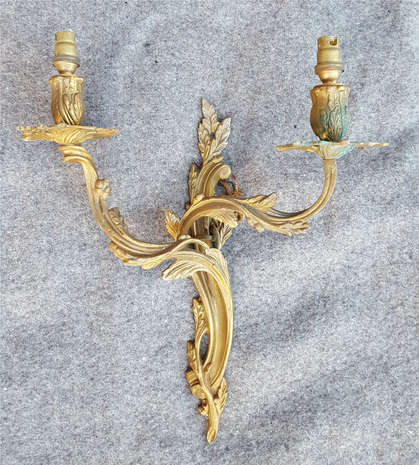 Vintage Retro Box Of 4 Gilded Wall Lights NO RESERVE - Image 5 of 5