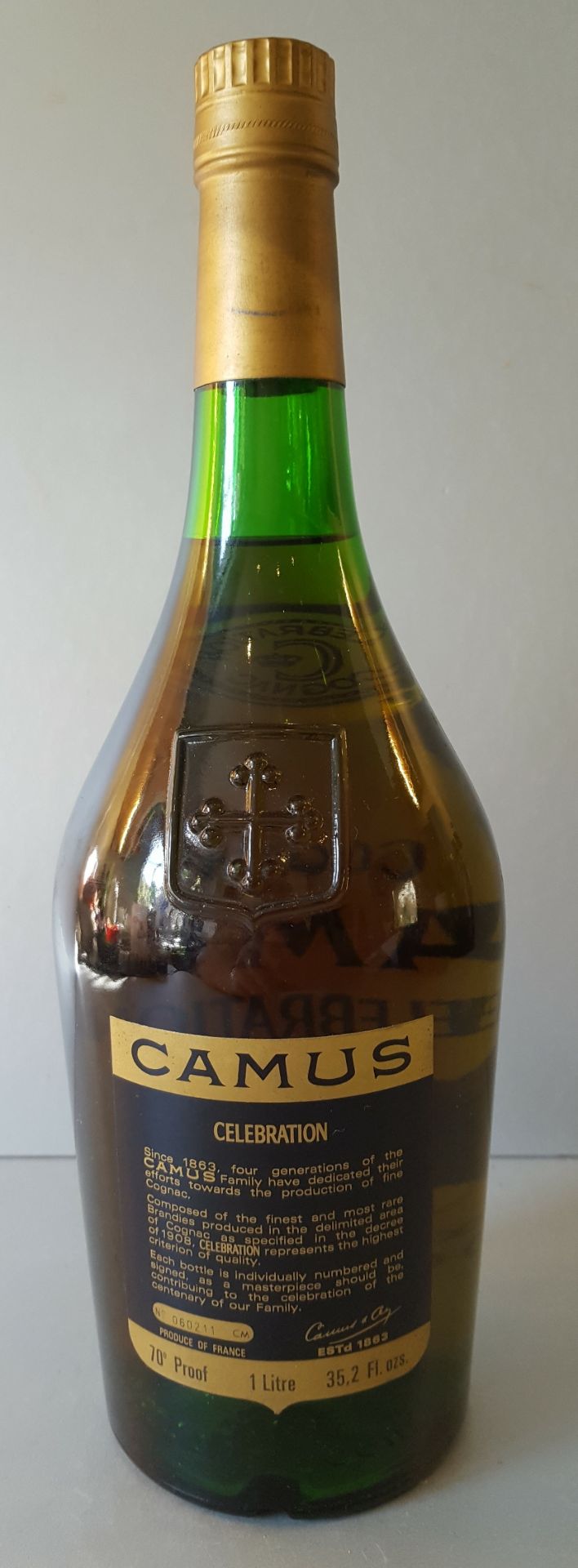 1 x Litre Bottle Vintage Cognac CAMUS Celebration La Grande Marque Cognac No. 060211 CM - Image 4 of 5