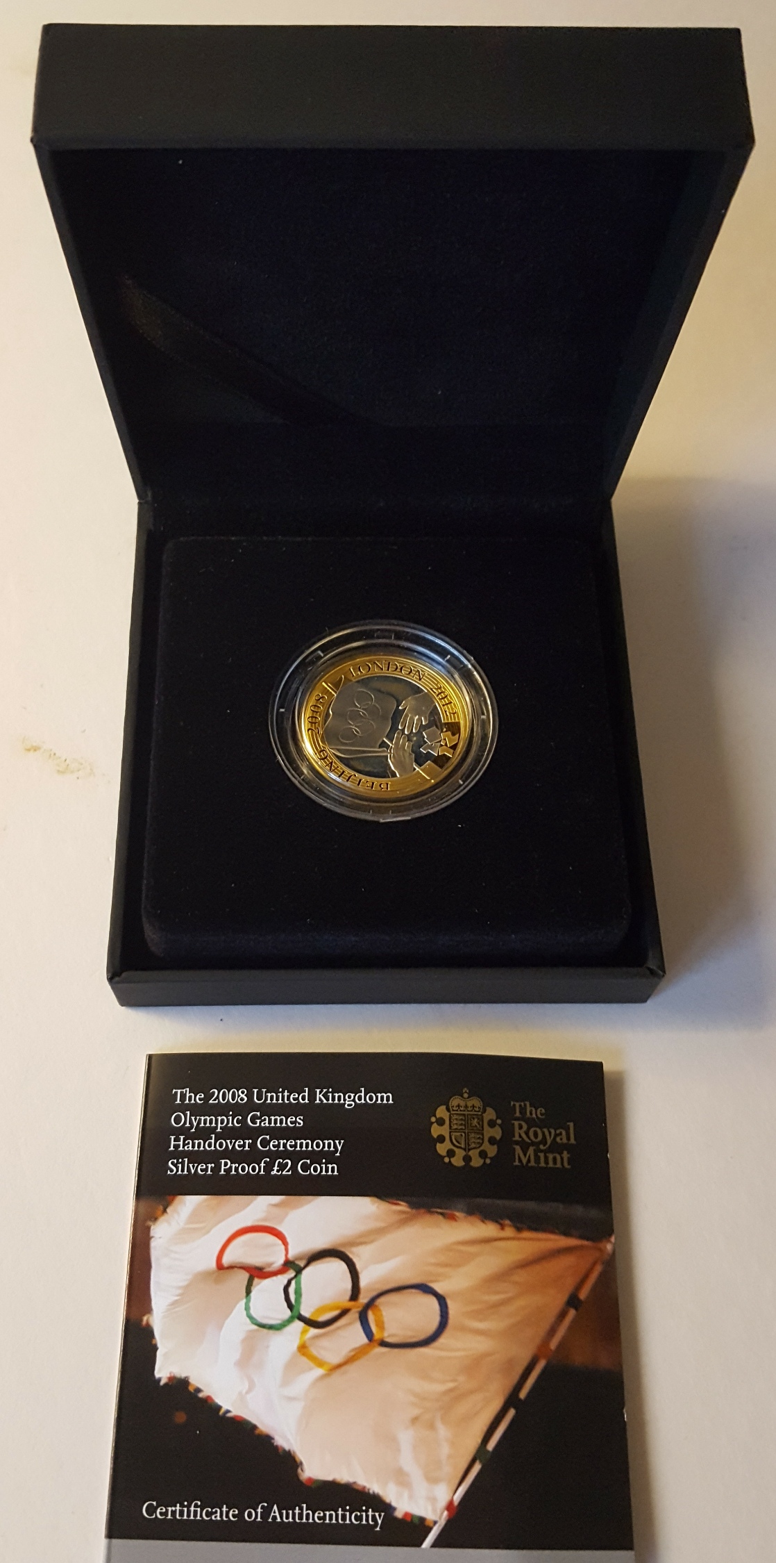 Vintage Commemorative 2008 Coin 925 Sterling £2 Olympic Games Handover Ceremony Proof Coin