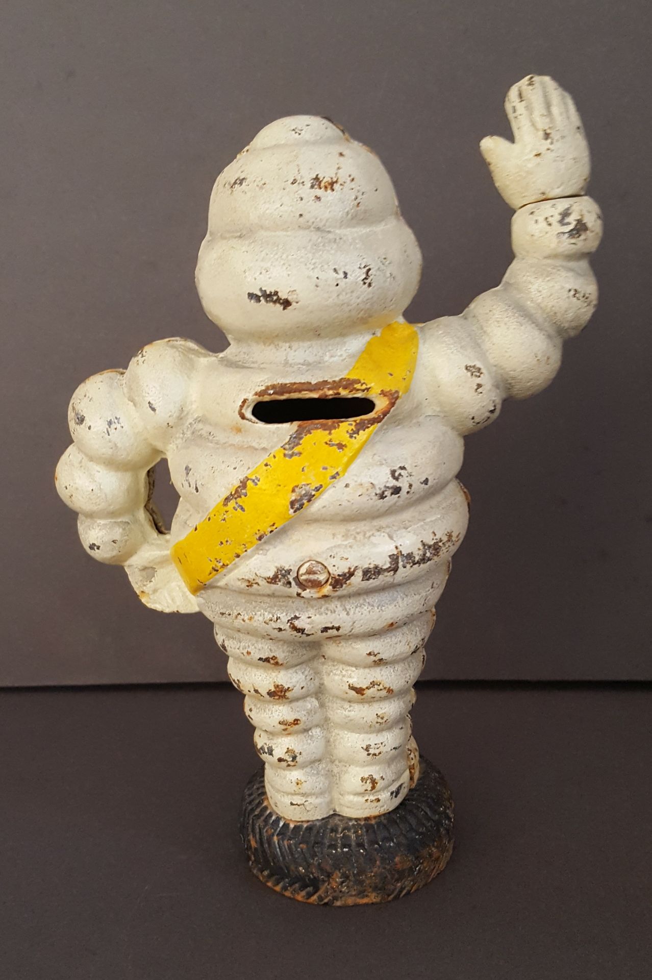 Vintage Retro Automobilia Cast Iron Michelin Man Money Box - Image 2 of 3