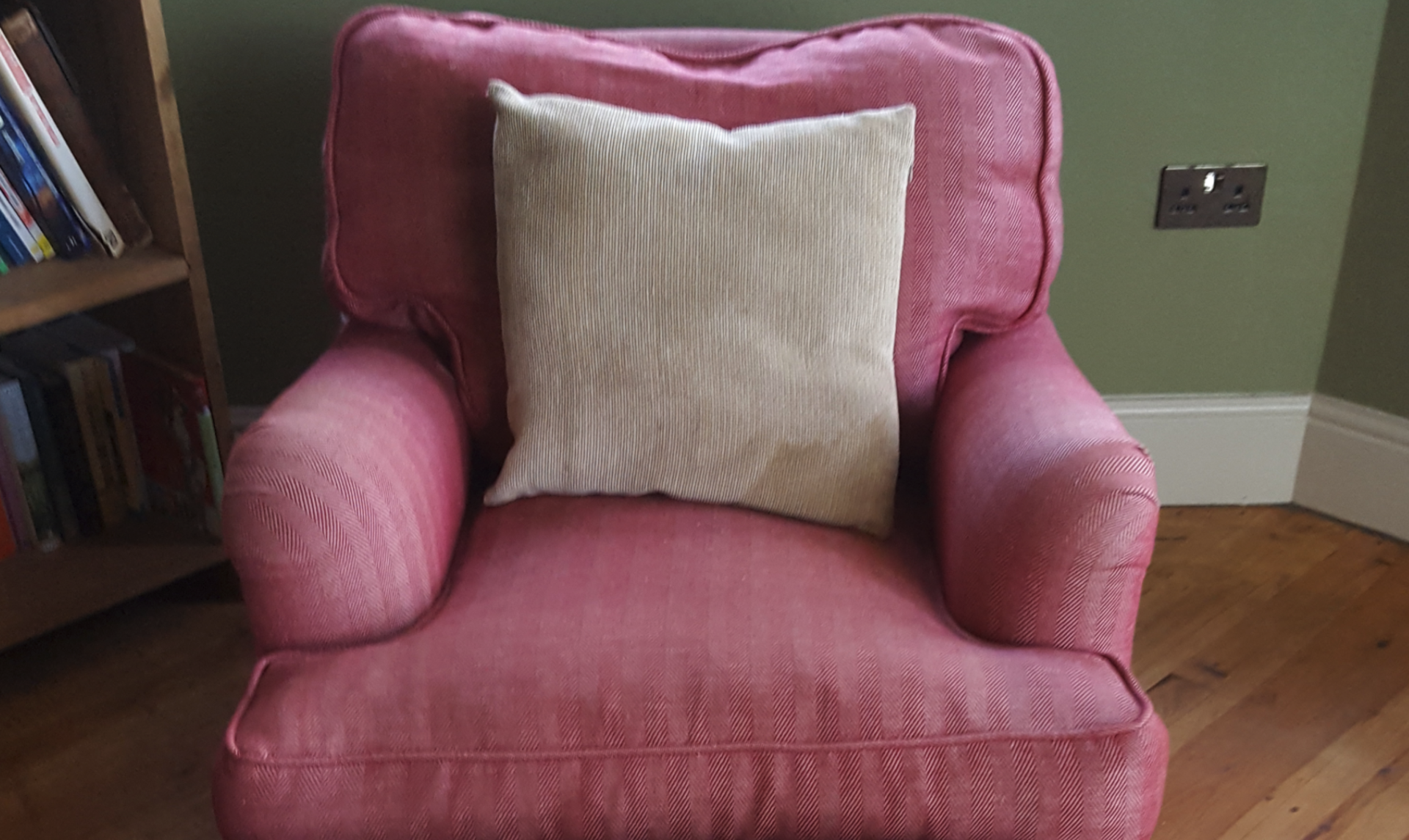 Vintage Retro Victorian Edwardian Chair & Foot Stool Shabby Chic Look